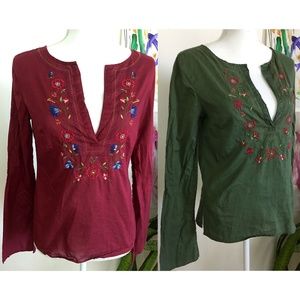 TWO Abercrombie Embroidered Shirts Bundle of 2